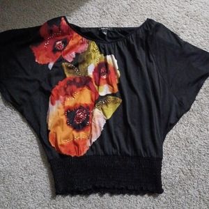 Style and co Batwing Sleeve Floral shirt